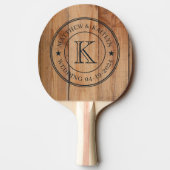 Raquette De Ping Pong Étoile de monogramme de mariage en érable brut (Dos)