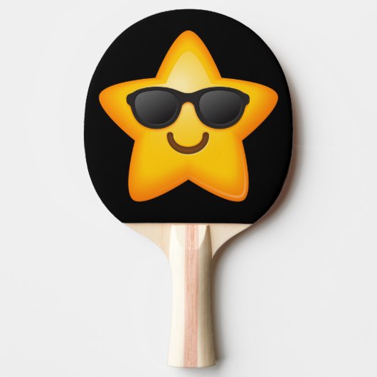 Raquette De Ping Pong Étoile d'Emoji de nuances de cool (Devant)