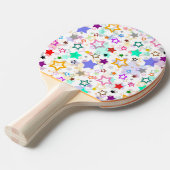 Raquette De Ping Pong Étoiles colorées blanches  (Devant Angle)