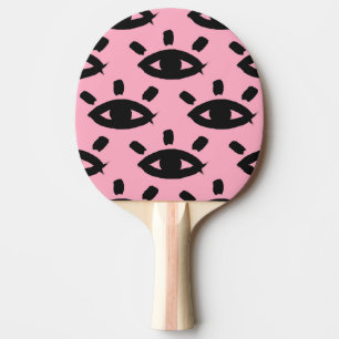 Raquette De Ping Pong Eyes Watercolor Brush, Motif Sketch.