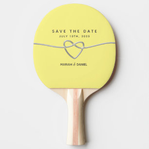 Raquette De Ping Pong Faire-part de mariage jaune pour annoncer la date