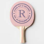 Raquette De Ping Pong Faites votre propre Rose Quartz rose Logo Monogram (Dos)