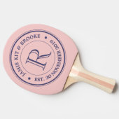 Raquette De Ping Pong Faites votre propre Rose Quartz rose Logo Monogram (Côté)