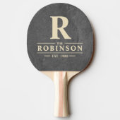 Raquette De Ping Pong Famille Pierre Ardoise Foncée Nom & Initiale (Dos)