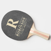 Raquette De Ping Pong Famille Pierre Ardoise Foncée Nom & Initiale (Côté)