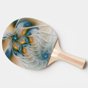 Raquette De Ping Pong Fantaisie Abstraite et Flottante d'Art Fractal ave