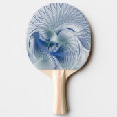 Raquette De Ping Pong Fantaisie dynamique Abstrait Tons bleus Art fracta (Dos)