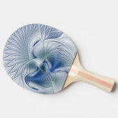 Raquette De Ping Pong Fantaisie dynamique Abstrait Tons bleus Art fracta (Côté)