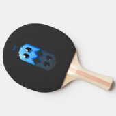 Raquette De Ping Pong fantôme bleu nom perso fanart PacMan noir (Côté)