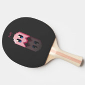 Raquette De Ping Pong fantôme rose nom perso fanart PacMan noir (Côté)