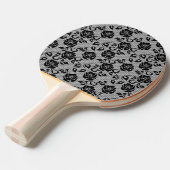 Raquette De Ping Pong Faux Black Lace Rose Fishnet Ping Pong Paddle (Devant Angle)