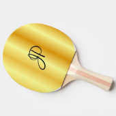 Raquette De Ping Pong Faux Gold Metallic Look Monogramme manuscrit (Côté)