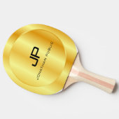 Raquette De Ping Pong Faux Gold Metallo Look Monogramme Modèle (Côté)