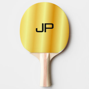 Raquette De Ping Pong Faux Gold Metallo Look Monogramme Nom personnalis