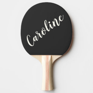 Raquette De Ping Pong Faveur unique nom personnalisé noir et blanc