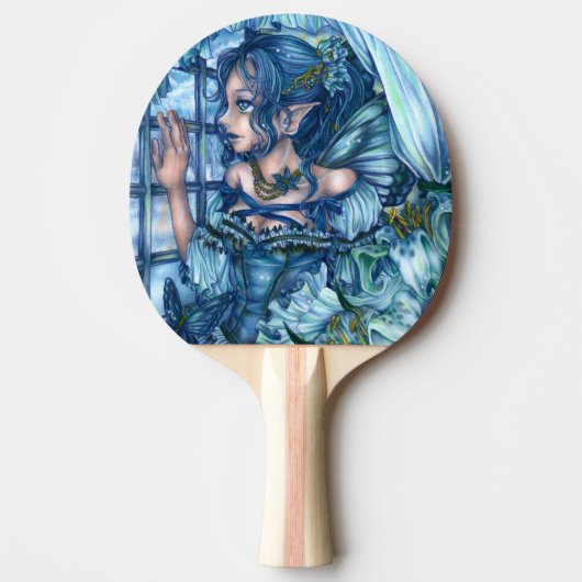 Raquette De Ping Pong Fée de givre vue d'un hiver saphir (Devant)