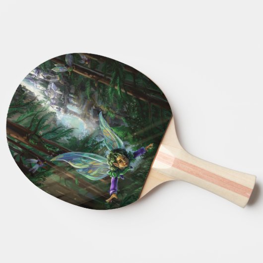 Raquette De Ping Pong Fées de la forêt et château de la cascade (Côté)