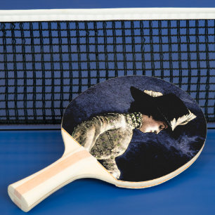 Raquette De Ping Pong Femme victorienne Vintage triste avec Casquette de