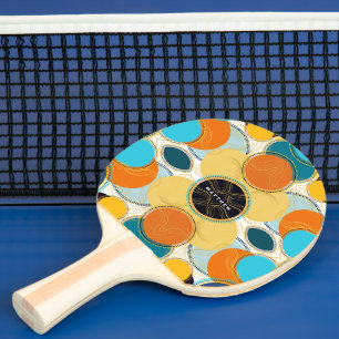 Raquette De Ping Pong Festive Colorful Abstrait Motif Personnaliser le n