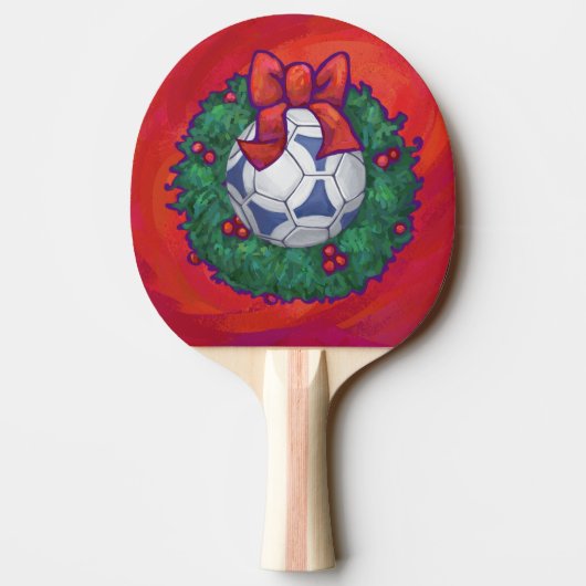 Raquette De Ping Pong Festive Futbal en couronne rouge (Dos)