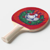Raquette De Ping Pong Festive Futbal en couronne rouge (Devant Angle)