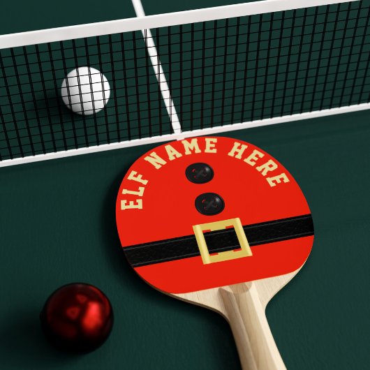 Raquette De Ping Pong Fête des elfes de Noël Rouge Fête Personnalisée
