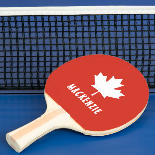 Raquette De Ping Pong Fête du Canada Rouge Blanc Canadien Drapeau Maple