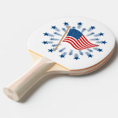 Raquette De Ping Pong Feu d'artifice Drapeau Américain 4 juillet (Devant Angle)