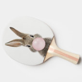 Raquette De Ping Pong Feu de lapin rose bulle gomme (Côté)