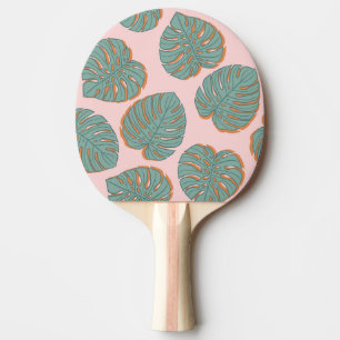 Raquette De Ping Pong Feuille de Monstera : Motif Vintage tropical