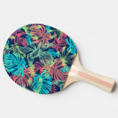 Raquette De Ping Pong Feuille tropical rouge orange bleu (Côté)