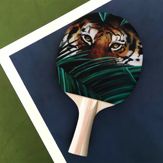 Raquette De Ping Pong Feuilles de la jungle verte de Tiger