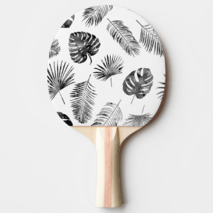 Raquette De Ping Pong Feuilles de palmier noir : vintage sans soudure.