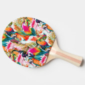 Raquette De Ping Pong Feuilles de perroquets et palmiers (Côté)