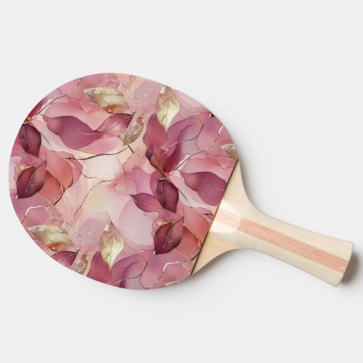 Raquette De Ping Pong Feuilles d'or rose (Côté)