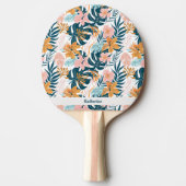 Raquette De Ping Pong Feuilles Fleurs Tropicales Boho (Devant)