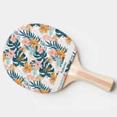Raquette De Ping Pong Feuilles Fleurs Tropicales Boho (Côté)