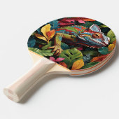 Raquette De Ping Pong Feuilles Lizard et Ping Pong (Devant Angle)