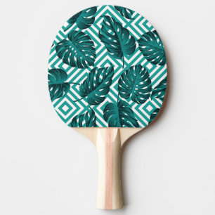 Raquette De Ping Pong Feuilles tropicaux : Motif Floral sans joint.