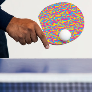 Raquette De Ping Pong Fière Fierté Pansexuelle Groovy Trippy Squiggly Qu