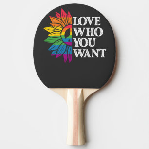 Raquette De Ping Pong Fierté LGBT Aimez Qui Vous Voulez Gay Lesbienne