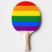 Raquette De Ping Pong Fierté LGBT Arc-en-ciel strié (Dos)