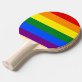 Raquette De Ping Pong Fierté LGBT Arc-en-ciel strié (Devant Angle)
