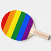 Raquette De Ping Pong Fierté LGBT Arc-en-ciel strié (Côté)