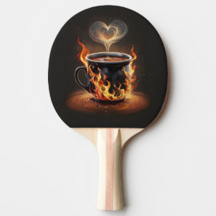 Raquette De Ping Pong Fiery Christmas Coffee Cup avec Heart Steam Art
