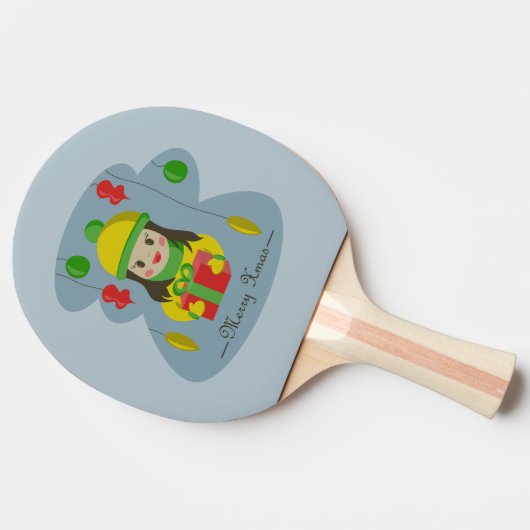 Raquette De Ping Pong Fille avec boîte cadeau de Noël (Côté)
