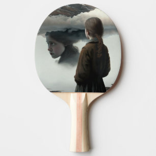 Raquette De Ping Pong Fille avec des nuages