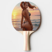 RAQUETTE DE PING PONG FILLE EN BIKINI BRONZAGE (Dos)