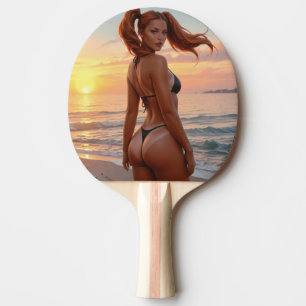 RAQUETTE DE PING PONG FILLE EN BIKINI BRONZAGE