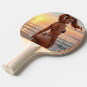 RAQUETTE DE PING PONG FILLE EN BIKINI BRONZAGE (Devant Angle)